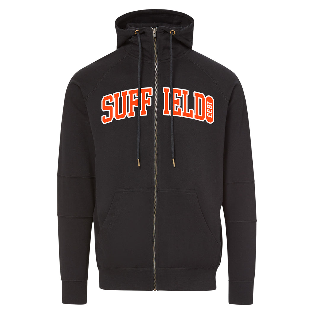 MV Sport Black Full Zip w/orange Suffield Appliqué