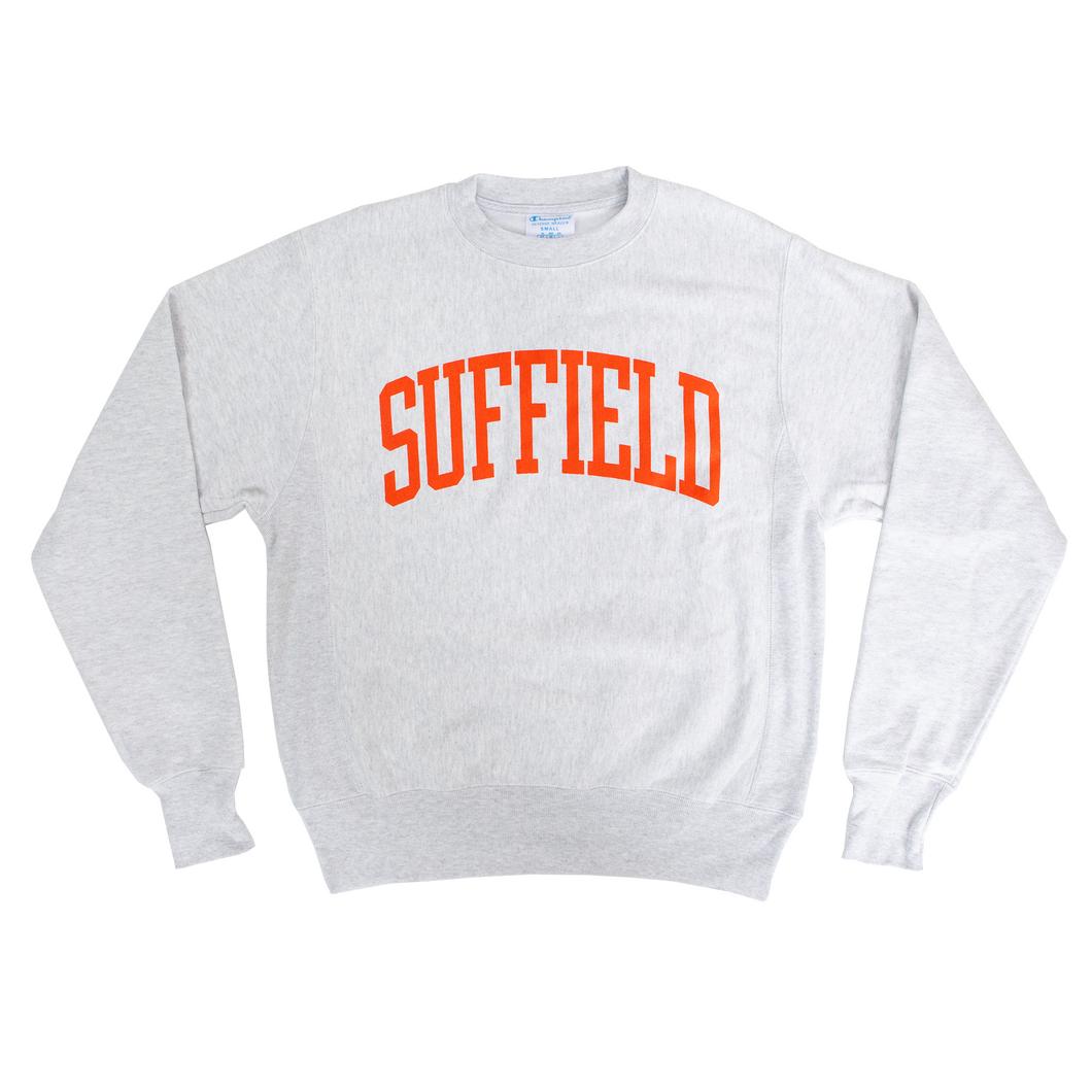 Champion Silver Grey Crew with Orange Ink