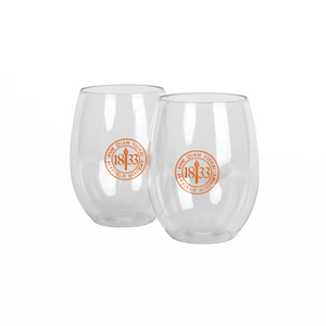 ES Sports Clear Plastic Wine Glass