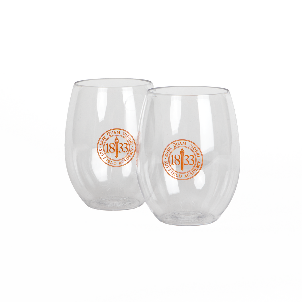 ES Sports Clear Plastic Wine Glass