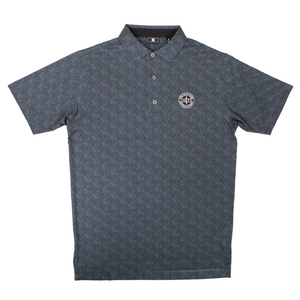 FJ Speckle Print Polo Flint/Black with School Seal
