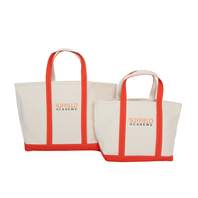 Load image into Gallery viewer, LL Bean Large Boat Tote With Orange Trim
