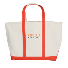 Load image into Gallery viewer, LL Bean Large Boat Tote With Orange Trim
