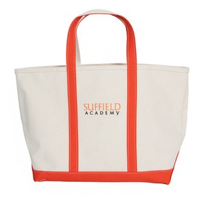 LL Bean Large Boat Tote With Orange Trim