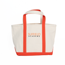 Load image into Gallery viewer, LL Bean Medium Boat Tote With Orange Trim
