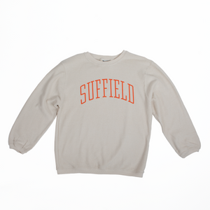 MV Sport Corded Crewneck with Orange Suffield lettering