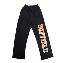 Load image into Gallery viewer, MV Sport Open Bottom Black sweatpants
