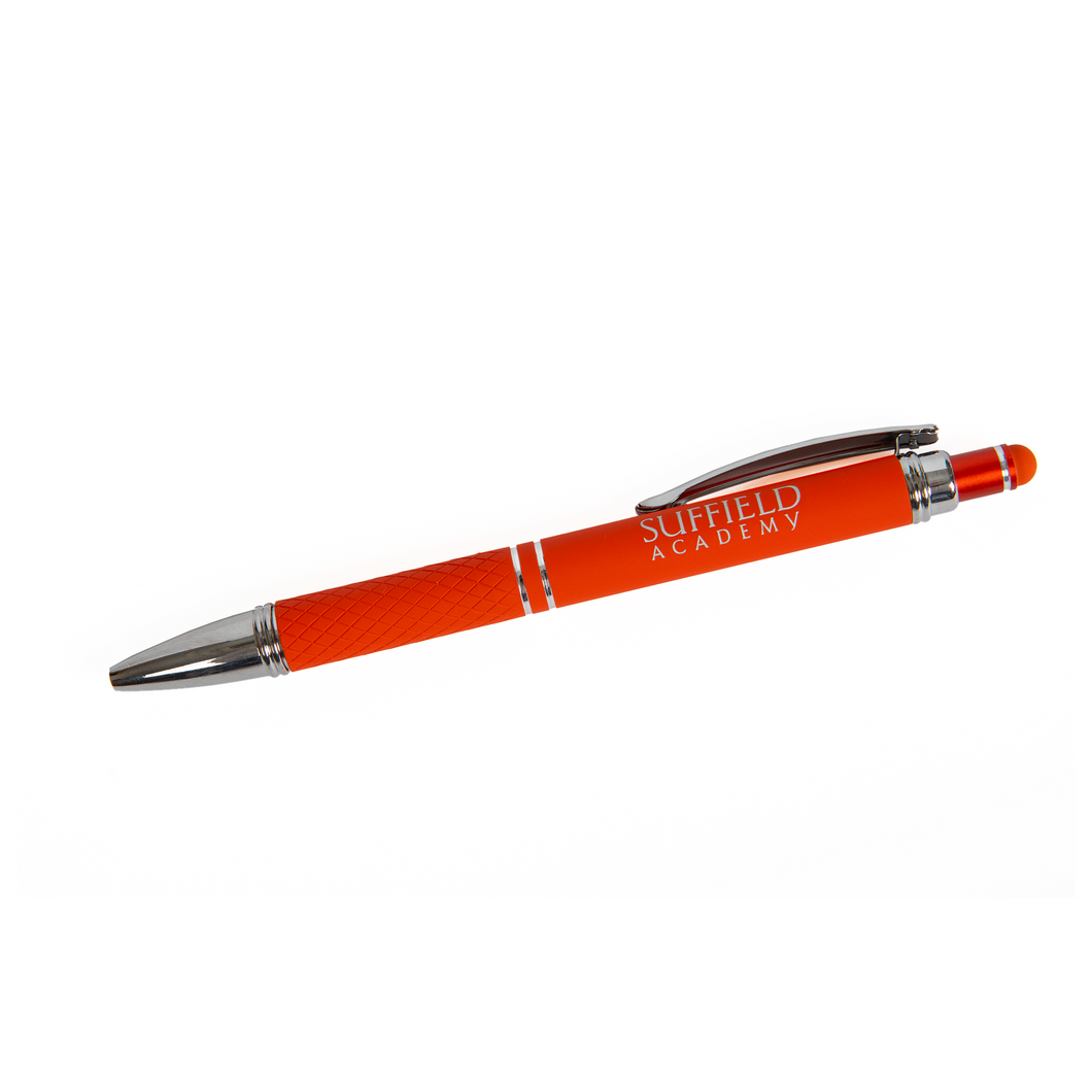 Pen Blue Ink Double Silver Band Heavy Suffield Academy