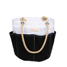 Load image into Gallery viewer, Sea Bags Multi Pocket Bucket bag with Black Outer Inserts and Hemp Rope Handle
