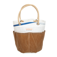 Load image into Gallery viewer, Sea Bags Sea Bags Multi Pocket Bucket bag with Tan Outer Inserts and Hemp Rope Handle
