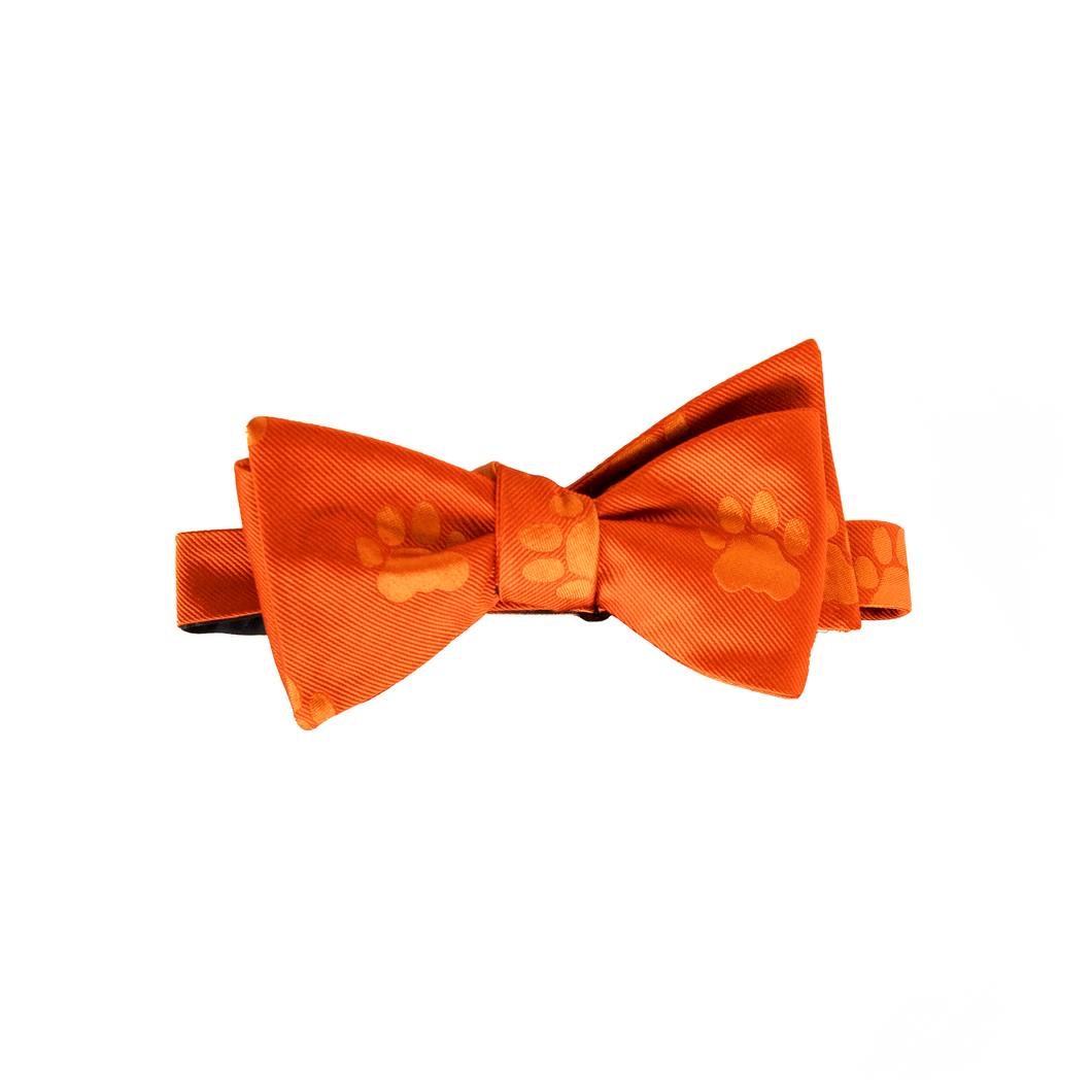 Orange Paw Print Bow Tie